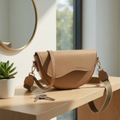 Women’s Casual Minimalist Saddle Bag – Solid Color Underarm Shoulder & Crossbody