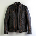 Men’s Distressed Brown Biker Coat Handmade Motorcycle Vintage Outerwear