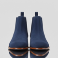 Handmade Navy Blue Suede Chelsea - Mens Suede Boots Wedding Gift