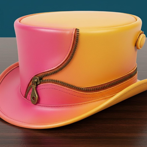 Leather Top Hat – Zipper Festival Hat Gift for Her
