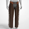Handmade Brown Leather Chaps, Mens Western Wear with Fringe for Rodeo and Riding