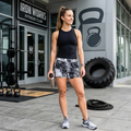 Womens Marble Print Athletic Gym Shorts High Waist Running Yoga Workout Fitness Sport Bottoms