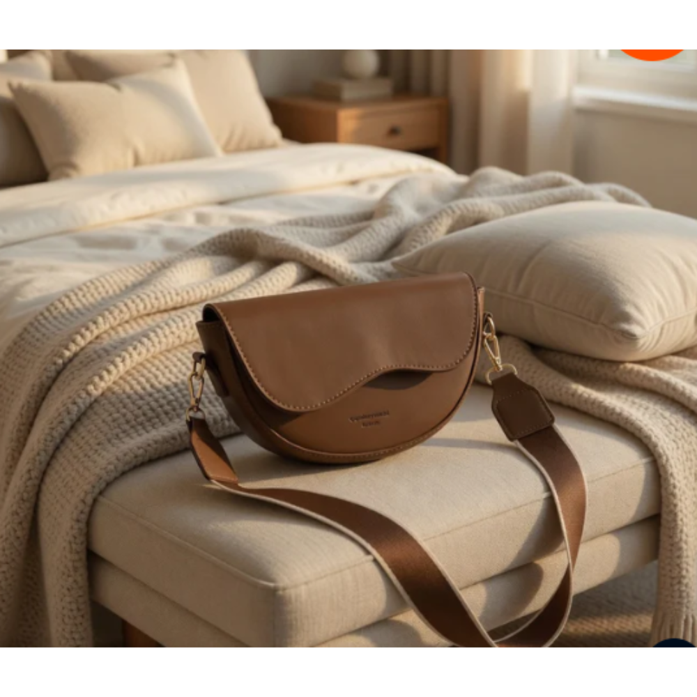 Minimalist Women’s Saddle Crossbody Bag – Trendy Solid Color Underarm Shoulder Bucket Handbag