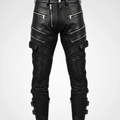 Handmade Black Leather Pants – Men's Biker Pants for a Rockstar Look