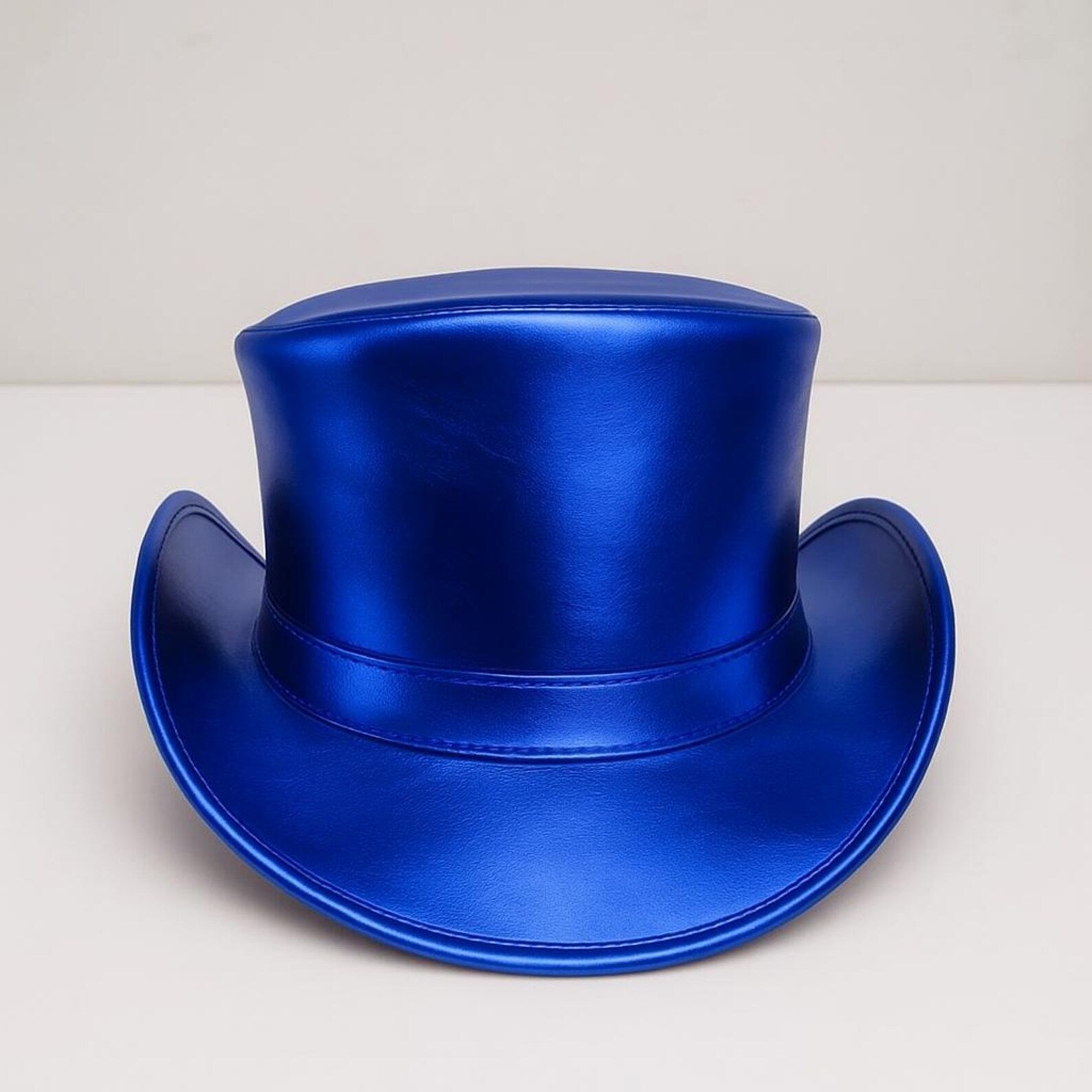 Handmade Metallic Purple Leather Top Hat – Steampunk Gothic Festival Hat , Multiple Colors Available