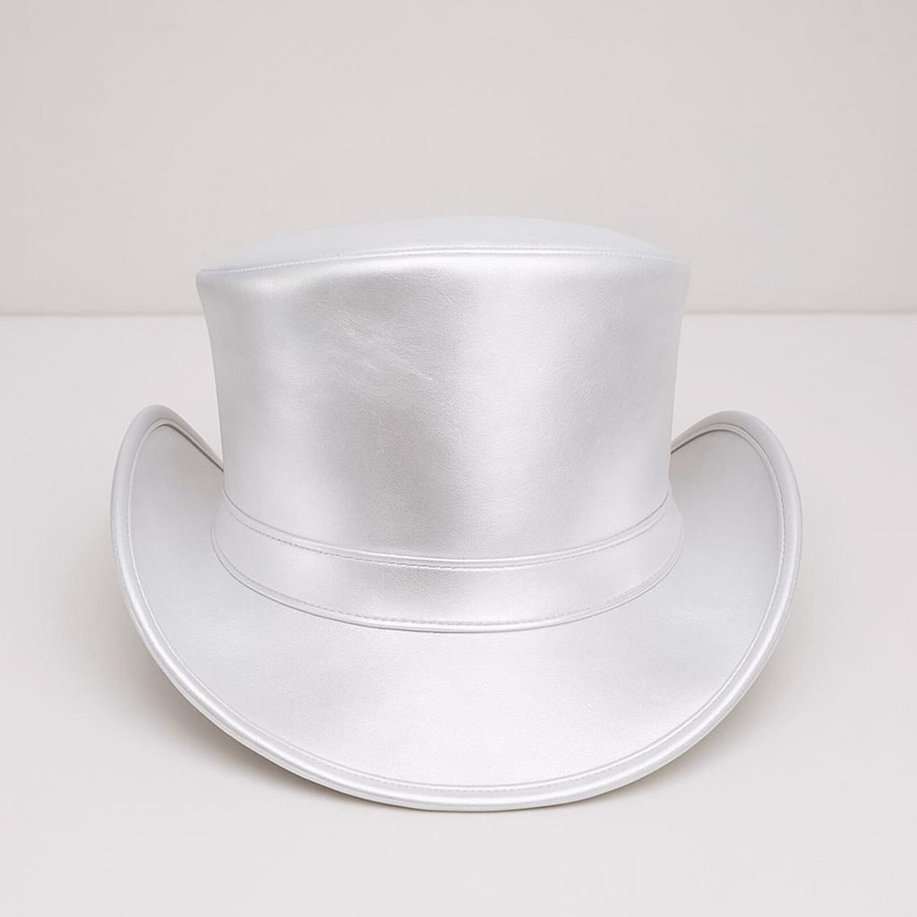 Handmade Metallic Purple Leather Top Hat – Steampunk Gothic Festival Hat , Multiple Colors Available