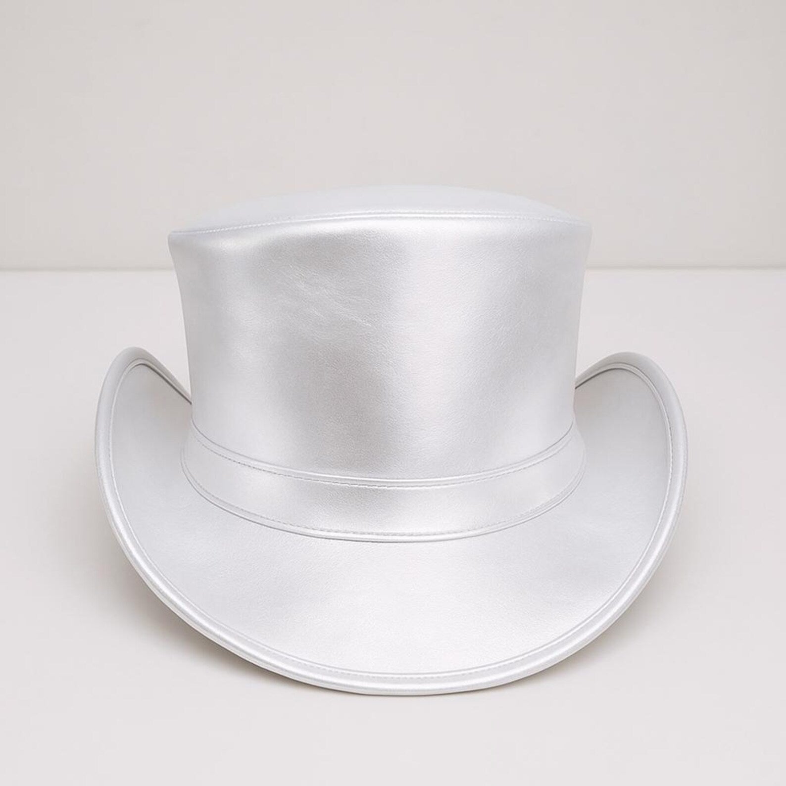 Handmade Metallic Purple Leather Top Hat – Steampunk Gothic Festival Hat , Multiple Colors Available