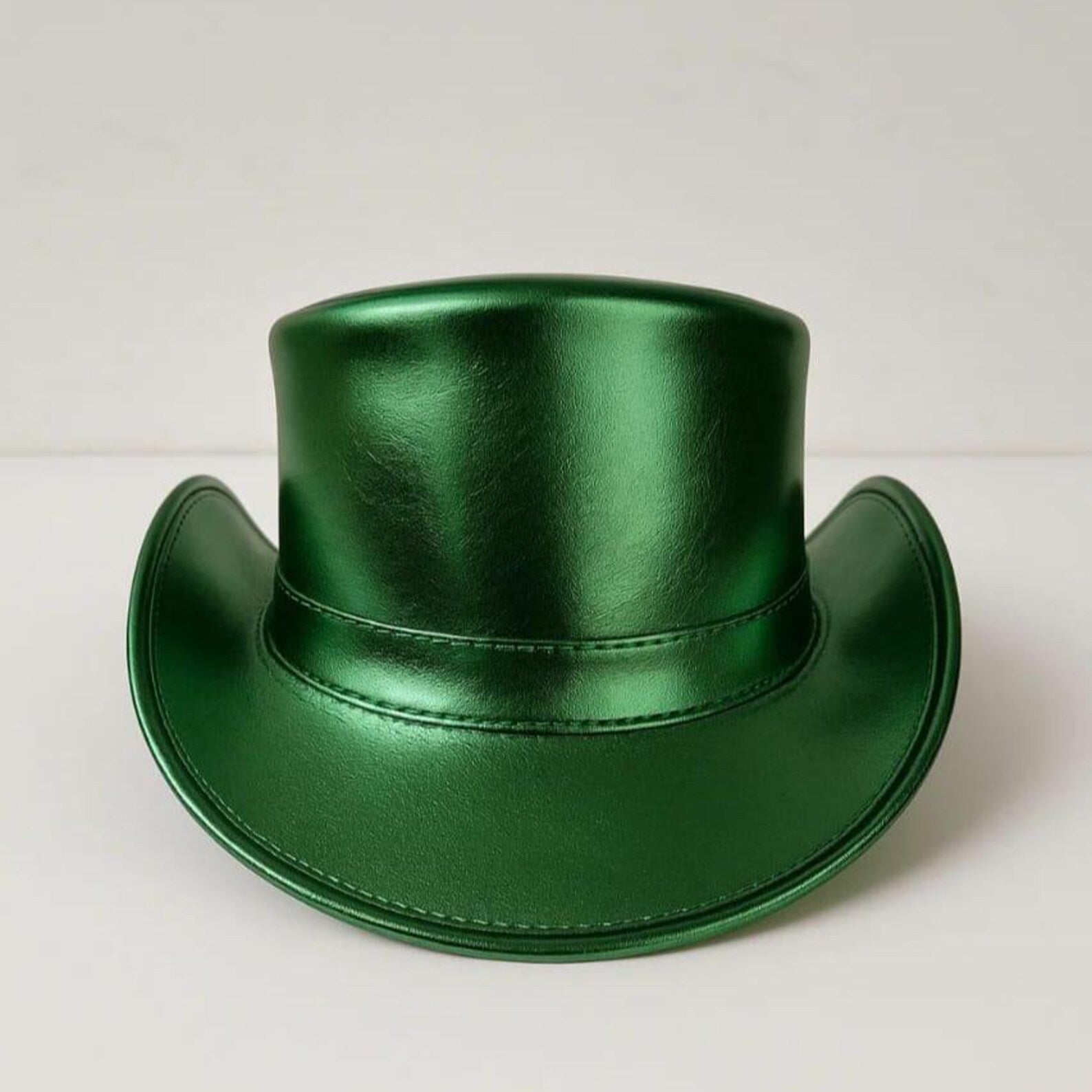 Handmade Metallic Purple Leather Top Hat – Steampunk Gothic Festival Hat , Multiple Colors Available