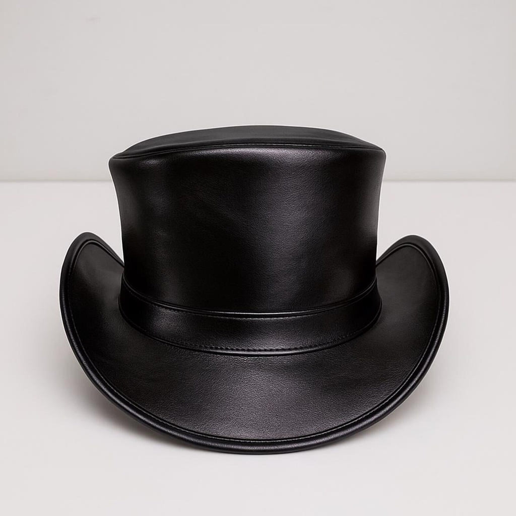 Handmade Metallic Purple Leather Top Hat – Steampunk Gothic Festival Hat , Multiple Colors Available