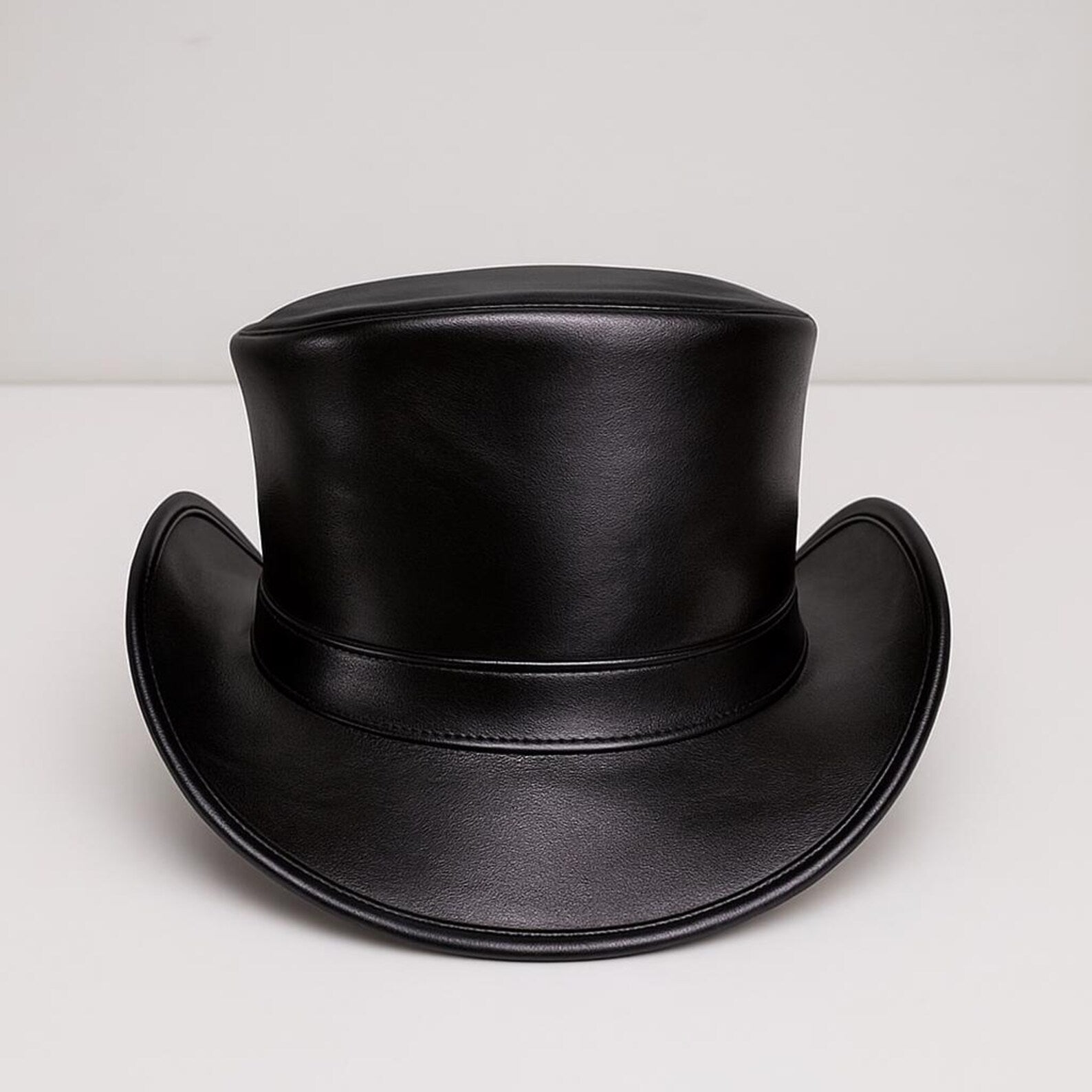 Handmade Metallic Purple Leather Top Hat – Steampunk Gothic Festival Hat , Multiple Colors Available