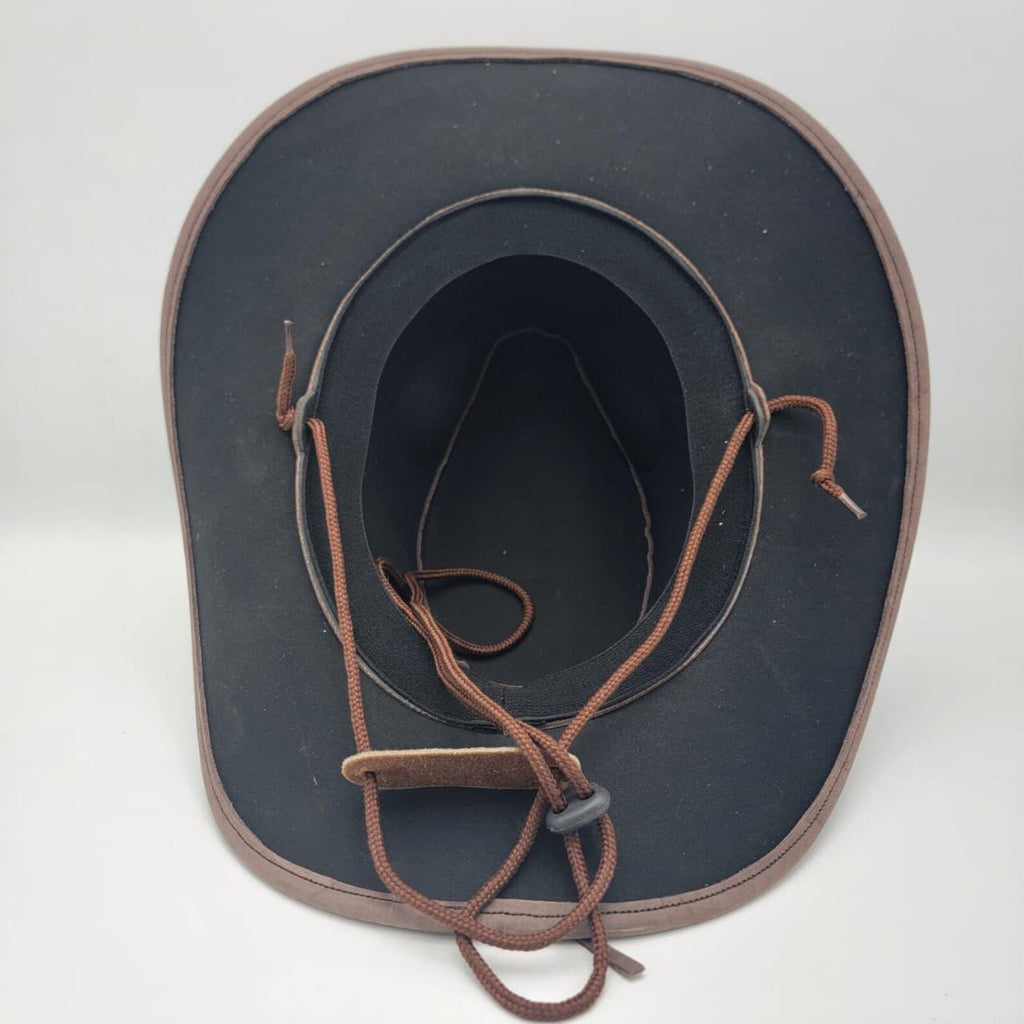 Handmade Brown Leather Cowboy Hat: Western Rancher Style