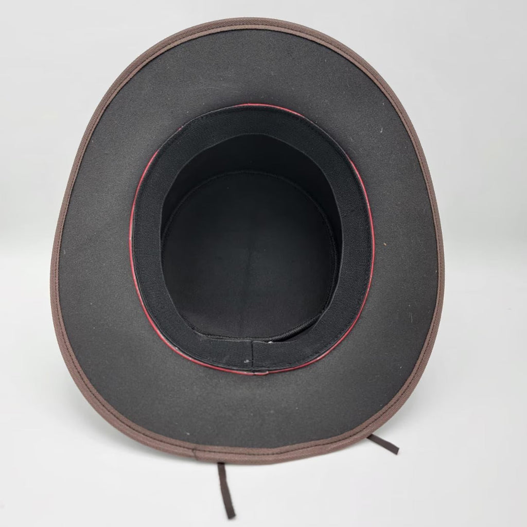 Handmade Brown Leather Top Hat: Western Steampunk Concho Hat