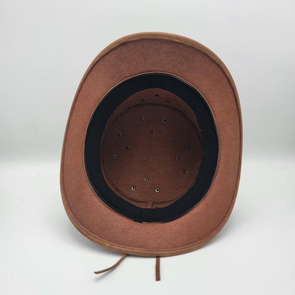 Handmade Steampunk Leather Top Hat: Brass Accent Cosplay Hat