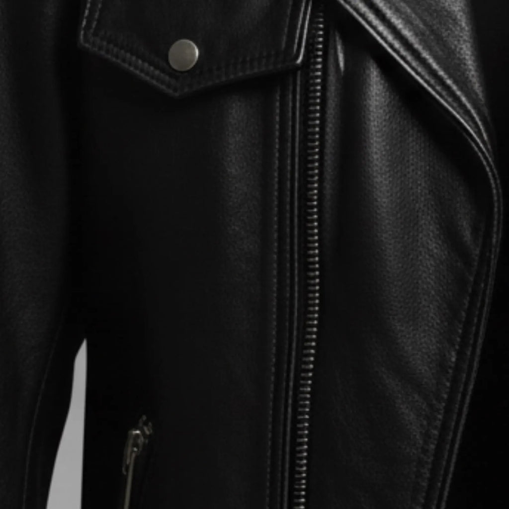 Handmade Black Leather Jacket – Men's Classic Biker Motorcycle Style