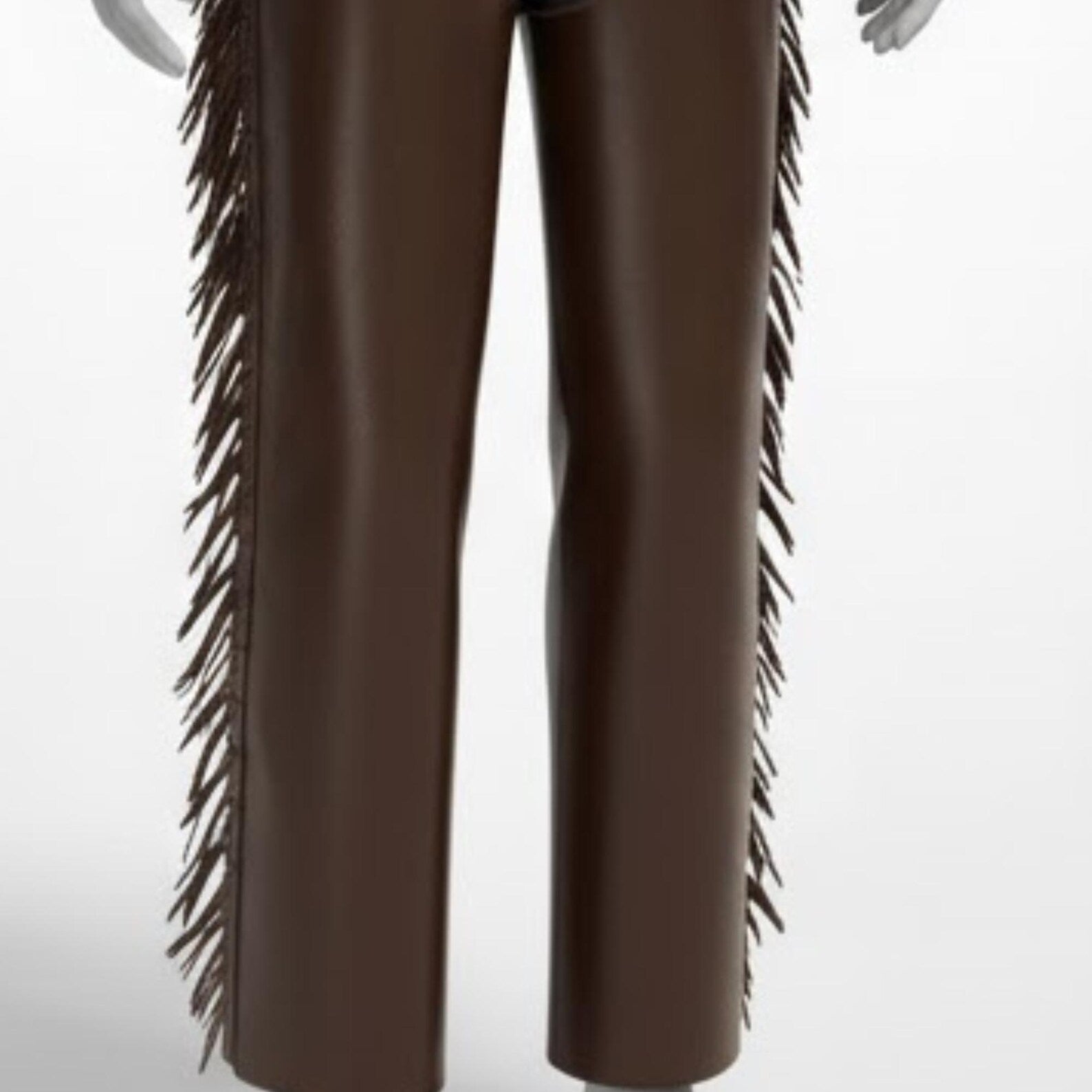 Handmade Brown Leather Chaps, Mens Western Wear with Fringe for Rodeo and Riding