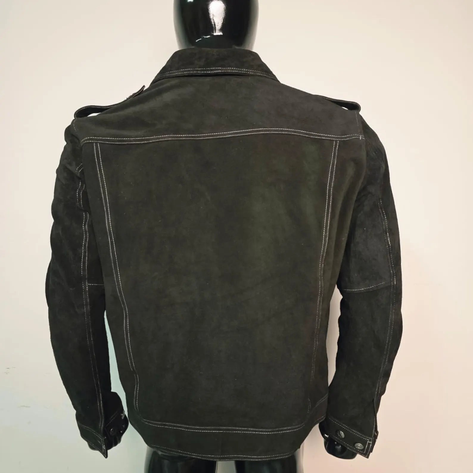 Handmade Black Suede Trucker Jacket for Men, A Classic Vintage Style Coat.