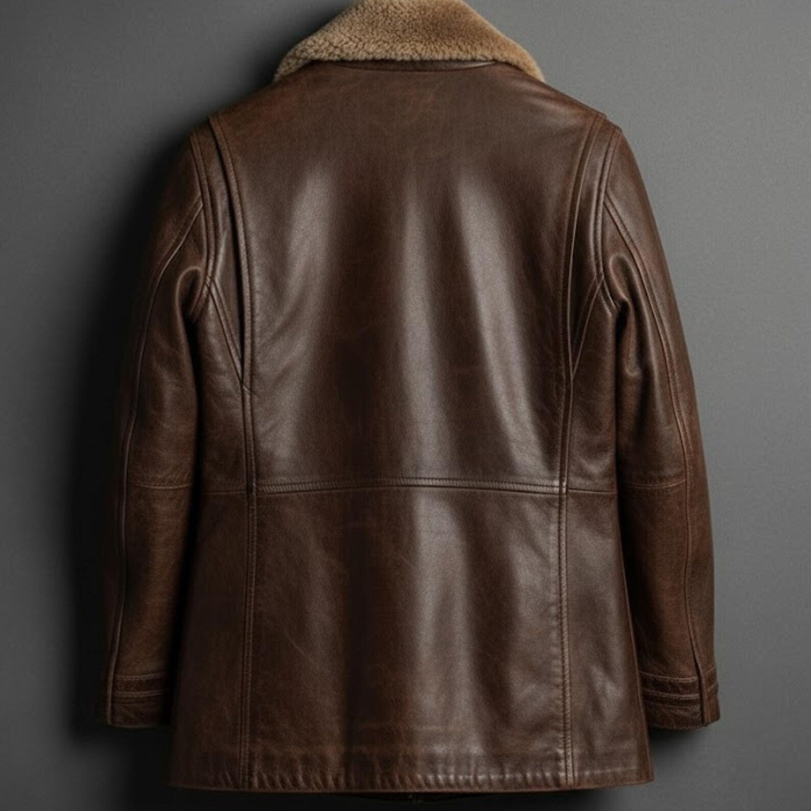 Handmade Brown Shearling Jacket – Women's Leather B3 Bomber Coat, Aviator Style Winter Gift