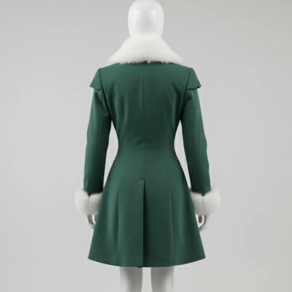 Handmade Emerald Green Wool Princess Coat – Vintage Inspired Winter Wedding & Holiday Outerwear