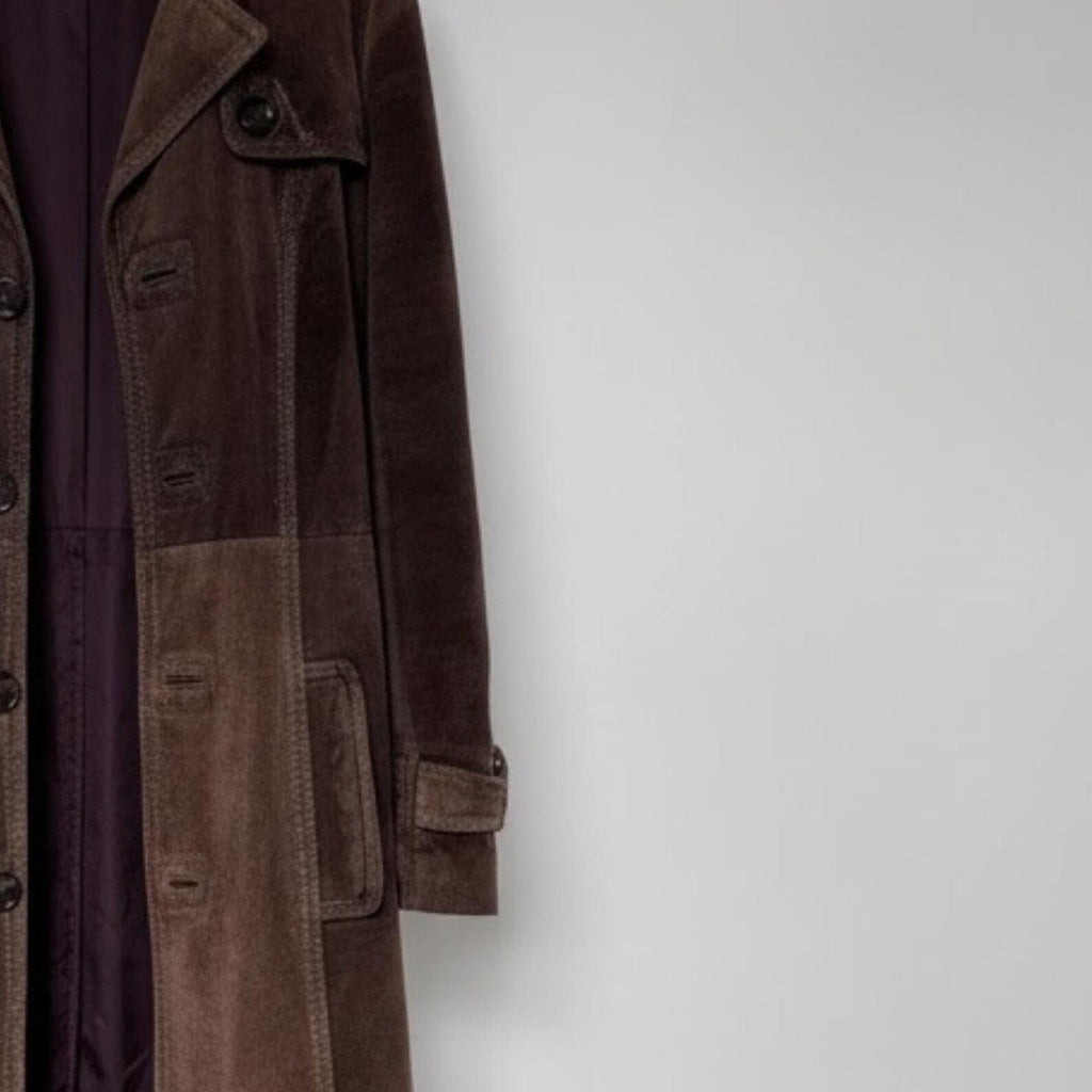 Vintage Brown Suede Coat, Timeless 70s Style Trench for Effortless Fall Fashion