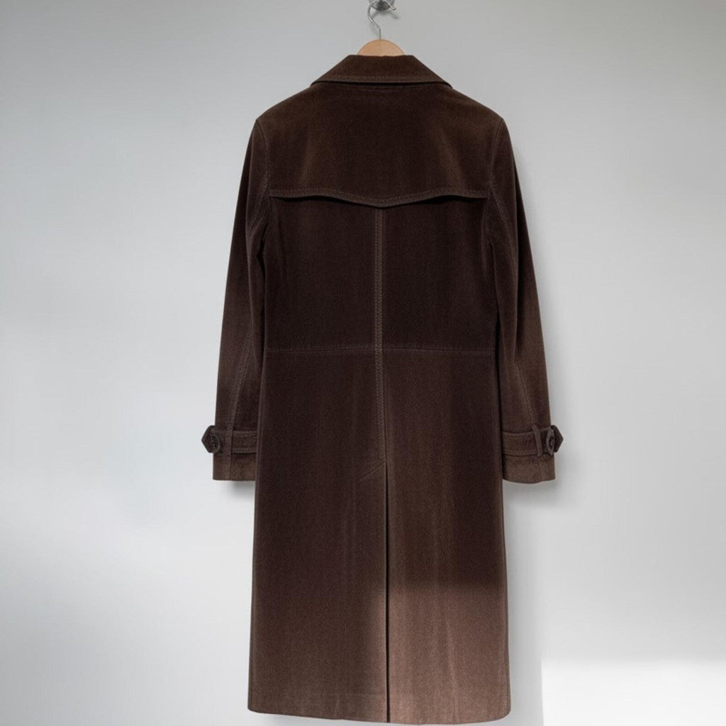 Vintage Brown Suede Coat, Timeless 70s Style Trench for Effortless Fall Fashion