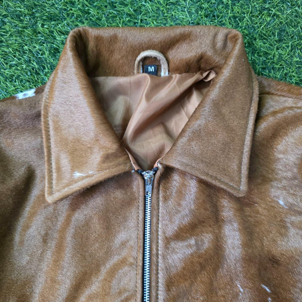 Handmade Cowhide Leather Jacket – Western Style Men's Outerwear