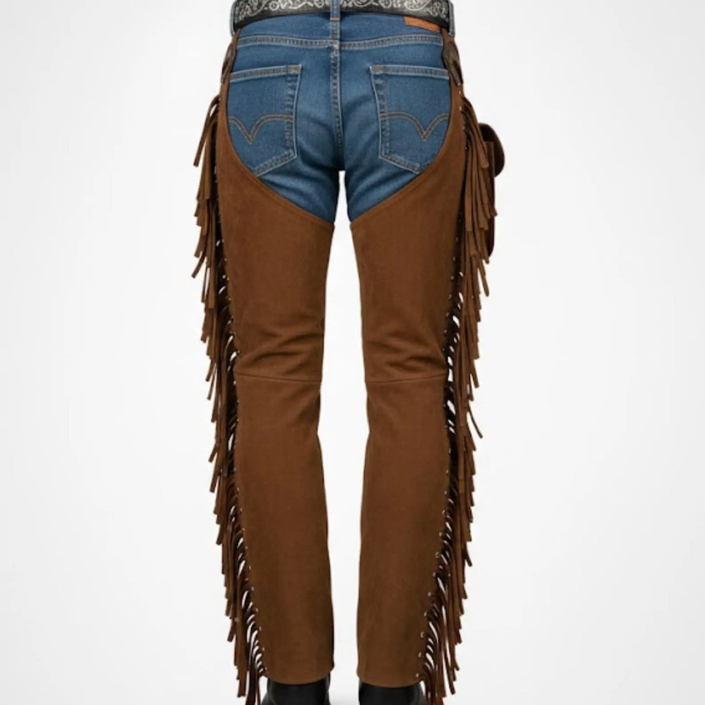 Handmade Suede Fringe Chaps, Western Cowgirl Wear for Women, Rodeo Festival Outfit