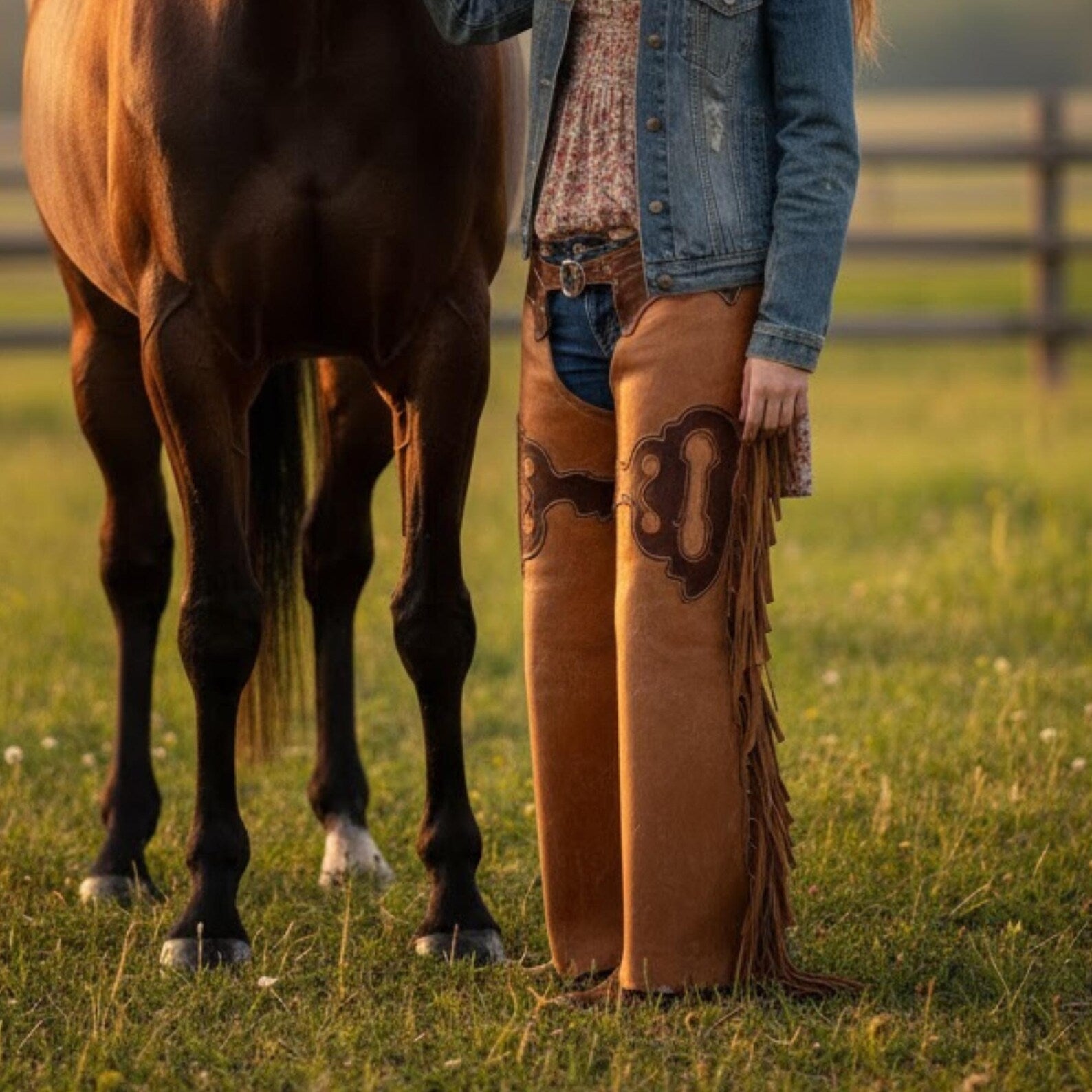 Handmade Suede Leather Chaps – Custom Western Chaps for Rodeo & Riding