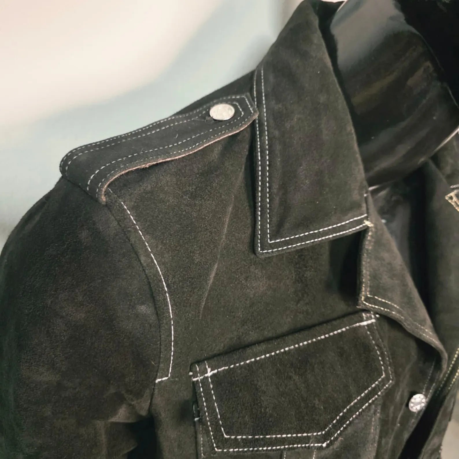 Handmade Black Suede Trucker Jacket for Men, A Classic Vintage Style Coat.