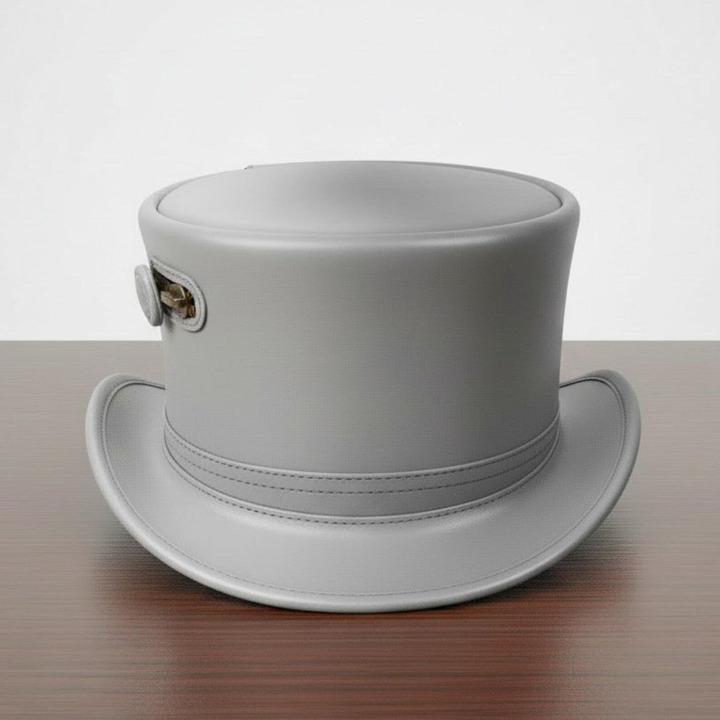 Leather Top Hat – Zipper Steampunk Gift for Husband