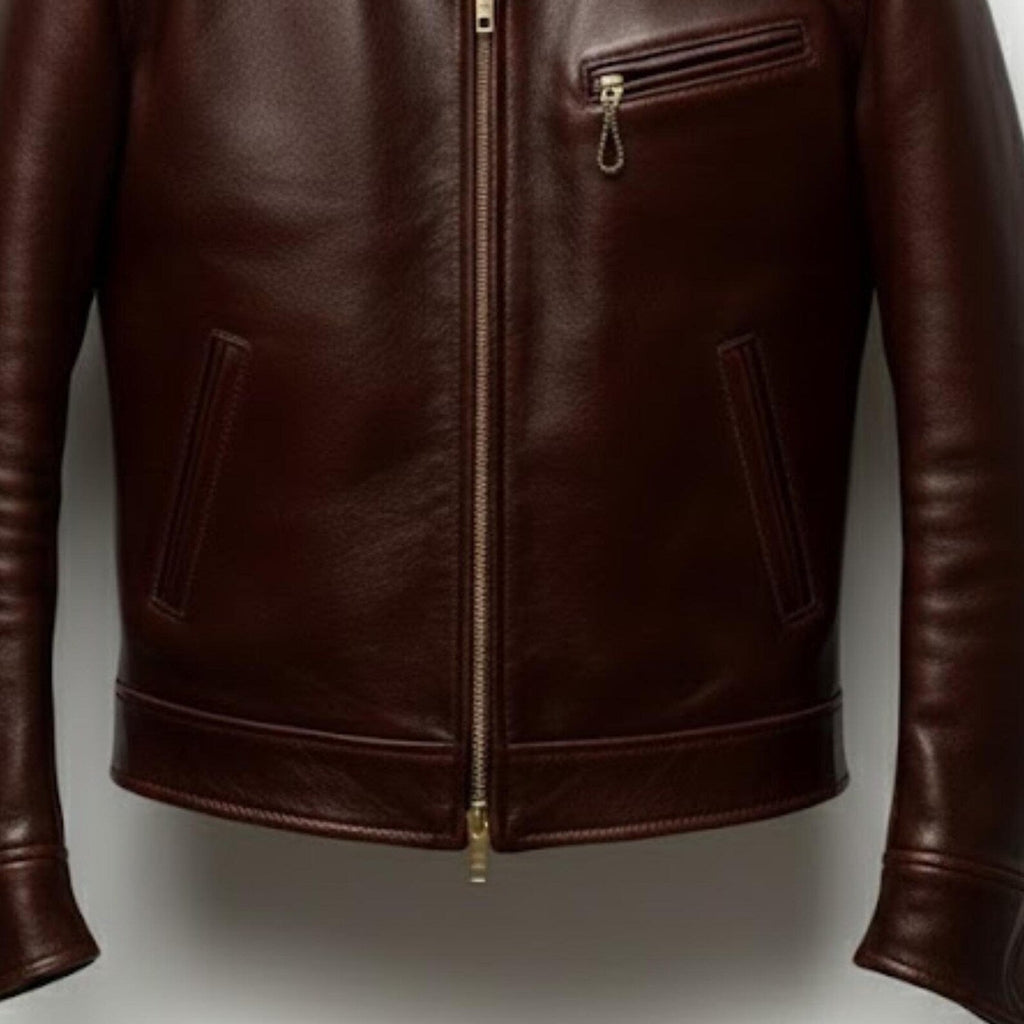 Handcrafted Brown Real Leather Jacket Men – Vintage Cafe Racer Coat