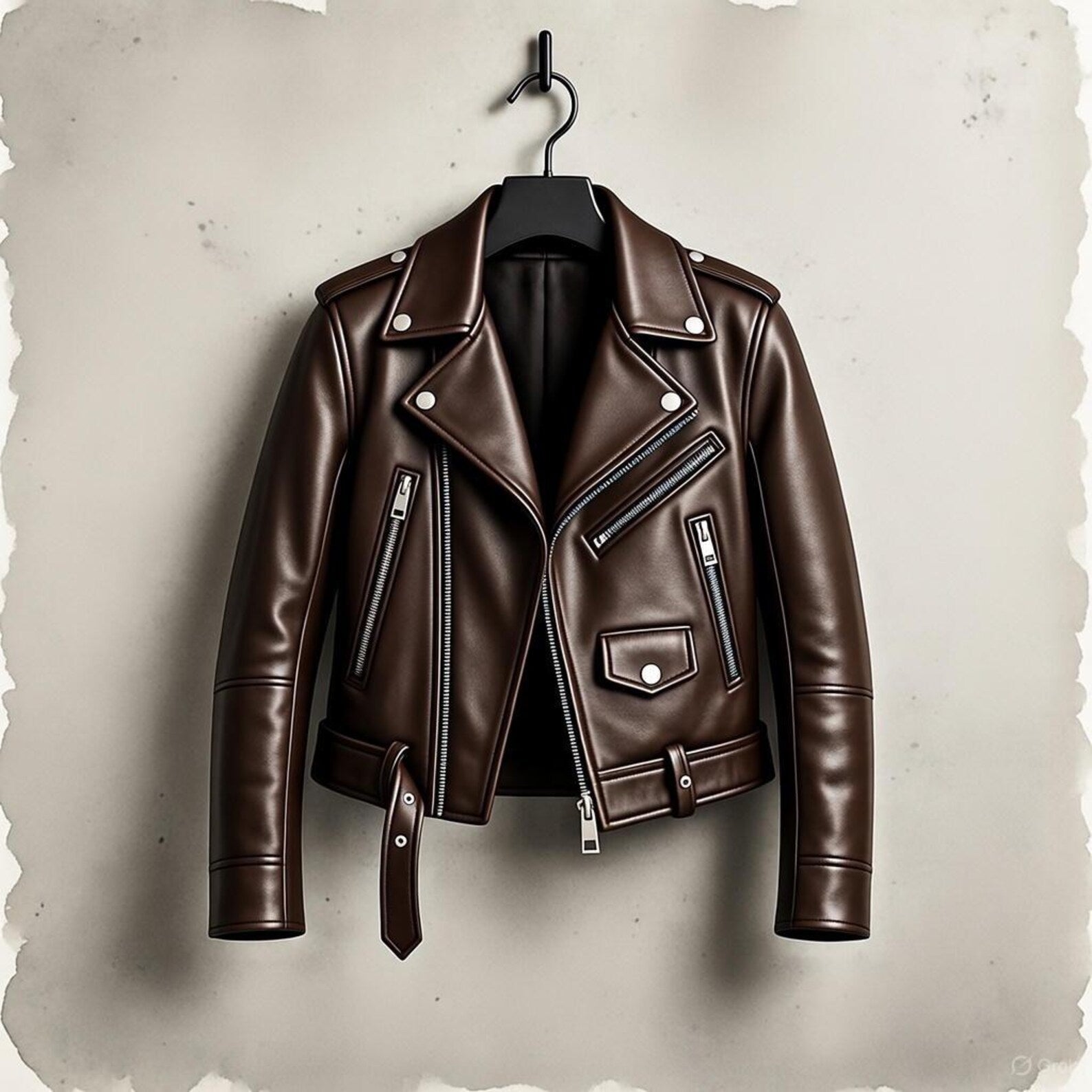 Handmade Blue Leather Jacket – Men's Biker Jacket, Motorcycle Gift for Him