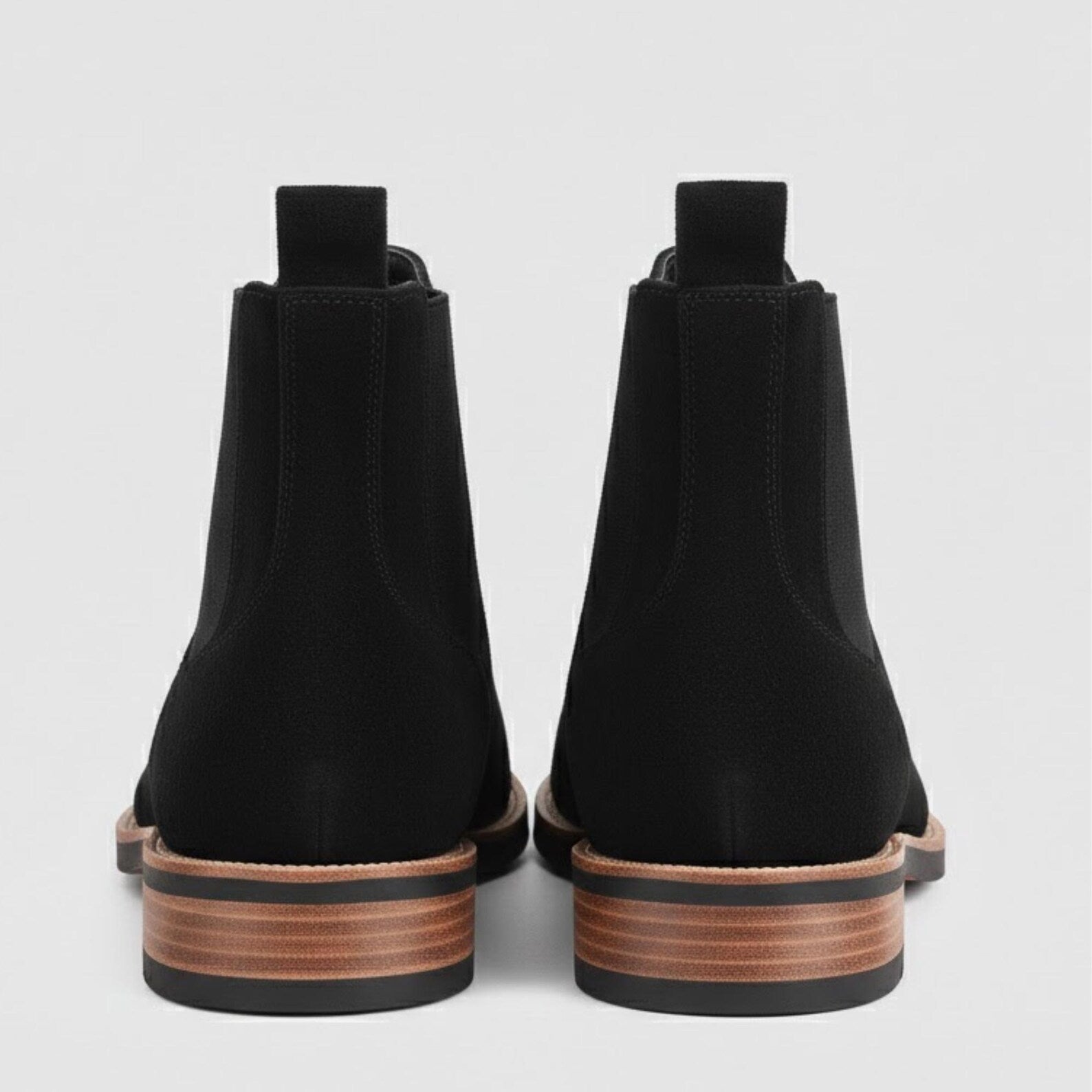 Handmade Black Suede Chelsea Boots – Mens Ankle Boots for Formal Wedding
