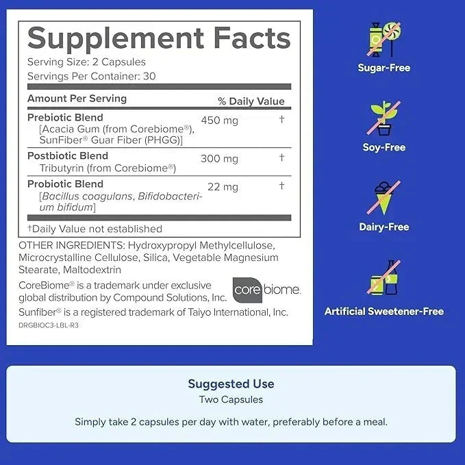 Gundry MD Bio Complete 3 Supplement 60 Capsules Optimal Gut Health Brand new
