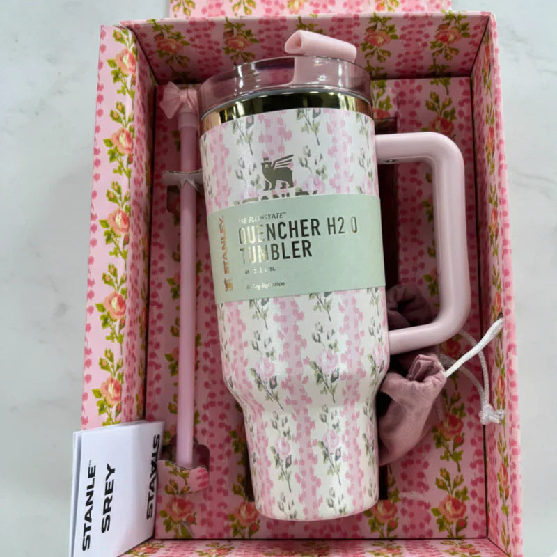 LoveShackFancy x Stanley Quencher H2.0 FlowState Tumbler 40 oz – Blooming Heirloom Limited Edition